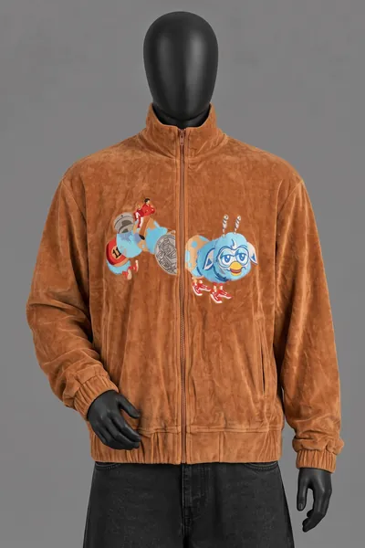 Von Dutch, High On Life Velour Track Jacket, Caramel Brown, Größe XS, Getragen