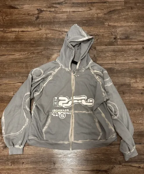 Zip Hoodie Distressed Circular
