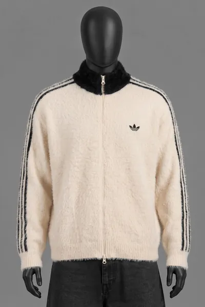 Adidas Originals, FM Classic TT, Creme/Schwarz, Faux-Fur Kragen & Streifen, Style , Größe XL, Größe L, Sehr gut