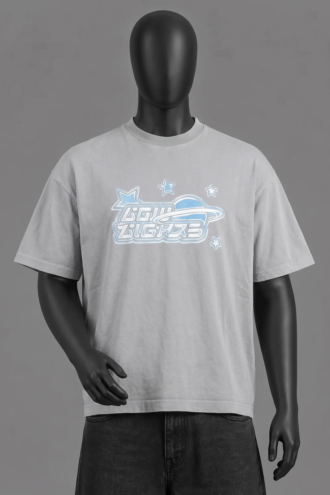 Low Lights Studio, Galaxy Tee, Grey / Blue Print, Size M, Größe M, Sehr gut