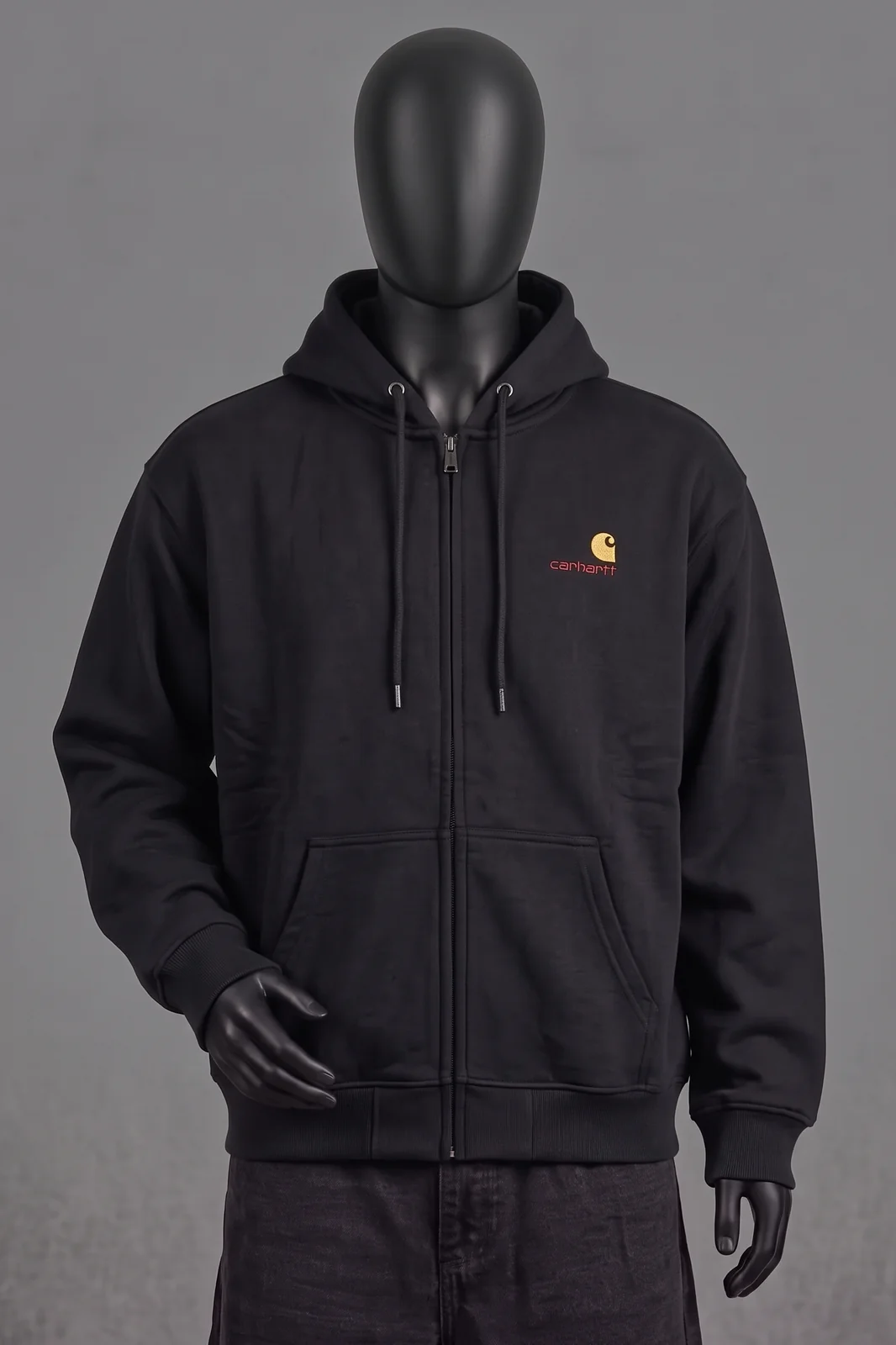 Carhartt WIP, American Script Zip Hoodie Black, Schwarz, Größe XS, Neu