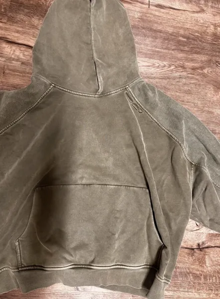Washed Oversized Hoodie Olive