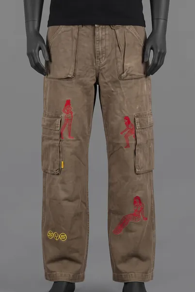 Systemic, Cargo Pants Figure Print, Olive/Khaki, Größe M, Getragen