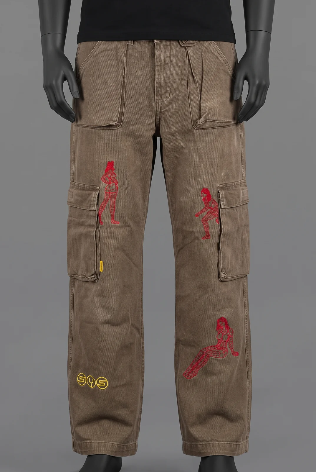 Systemic, Cargo Pants Figure Print, Olive/Khaki, Größe M, Getragen