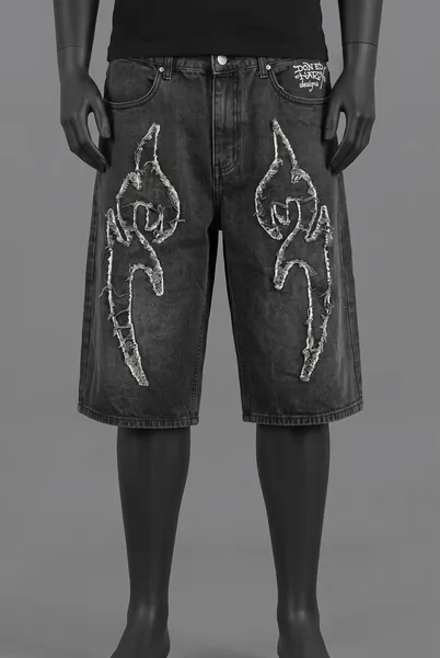 Ed Hardy, Ed Hardy x UO Denim Shorts Black, gewaschenem Schwarz, Größe M, Sehr gut
