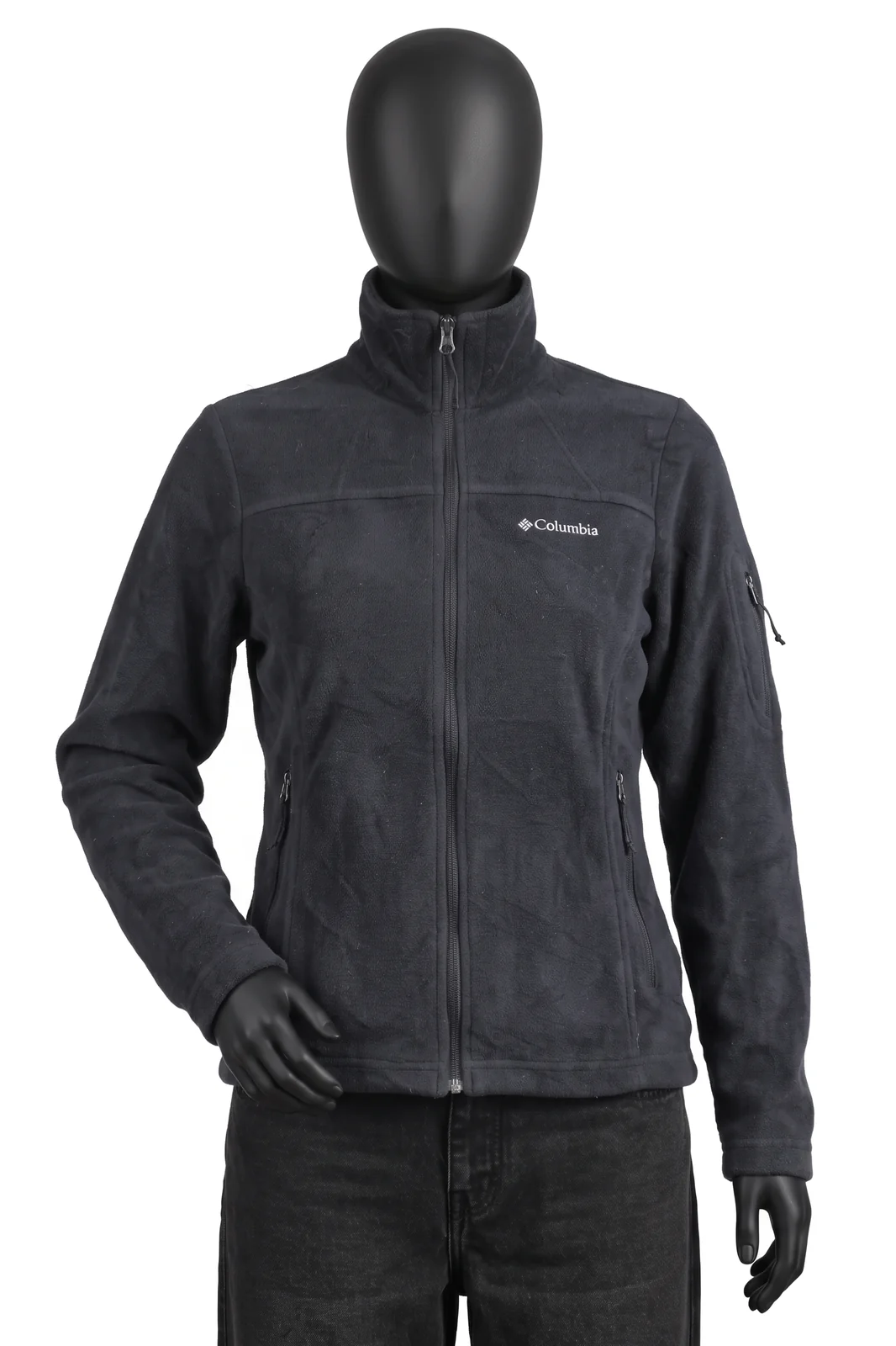 Columbia, Fleecejacke Damen, Schwarz, Reißverschlusstaschen, Ärmeltasche, Größe S, Sehr gut