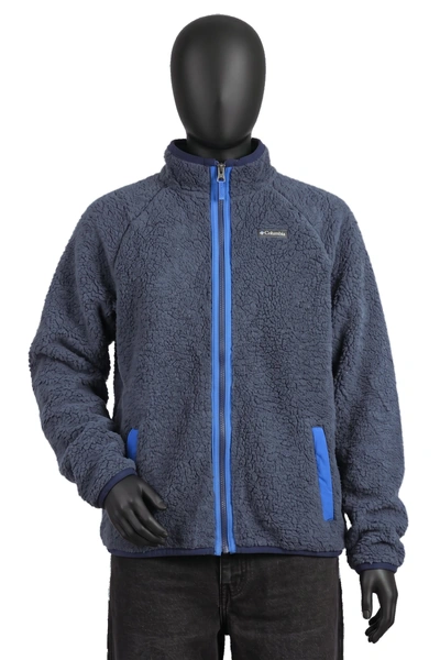 Columbia, Sherpa Fleecejacke, Navy/Blau, Sherpa-Fleece, blaue Reissverschlussleiste, Größe XL, Sehr gut