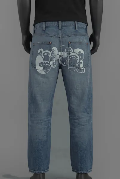 A Bathing Ape, BAPE Denim Jeans Baggy Fit, Größe L, Getragen
