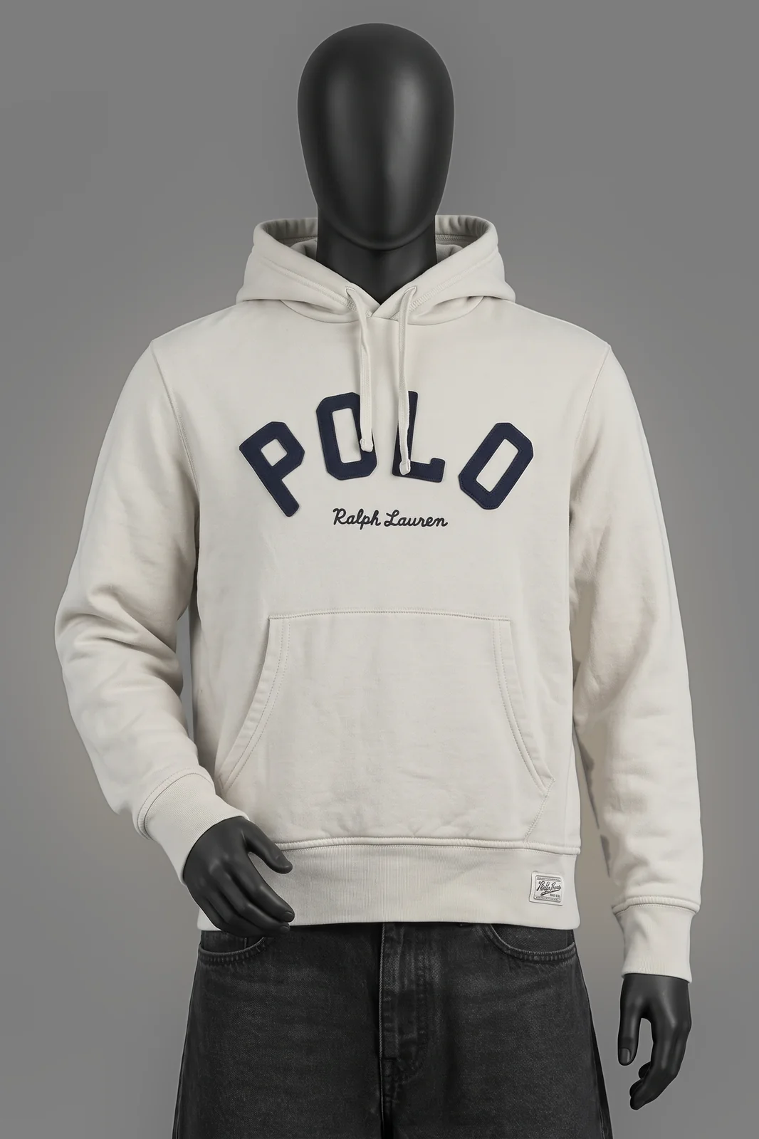 Polo Ralph Lauren, Polo Arch Logo Hoodie, Oatmeal/Cream Colorway, Cotton Fleece, Größe S, Größe S, Getragen