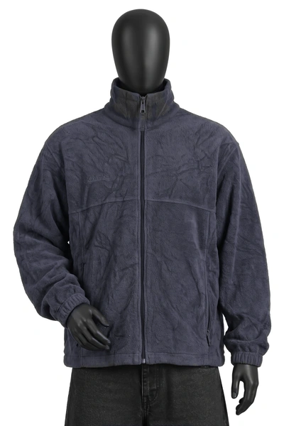 Columbia, Fleecejacke, Dunkelblau/Navy, Stehkragen, Reissverschlusstaschen, Größe L, Getragen