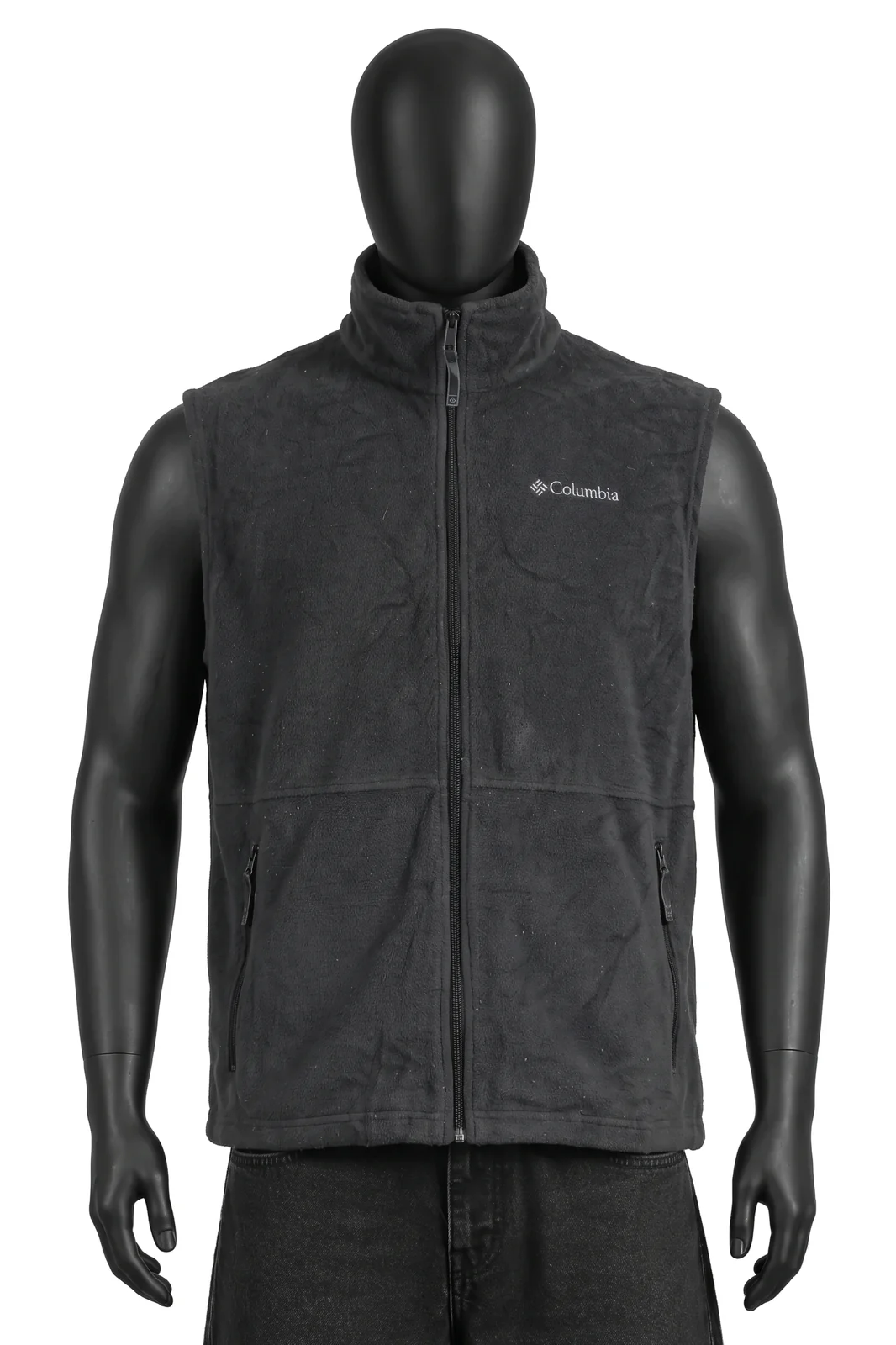 Columbia, Fleece Weste, Schwarz, Stehkragen, 2 Reissverschlusstaschen, Größe XL, Sehr gut
