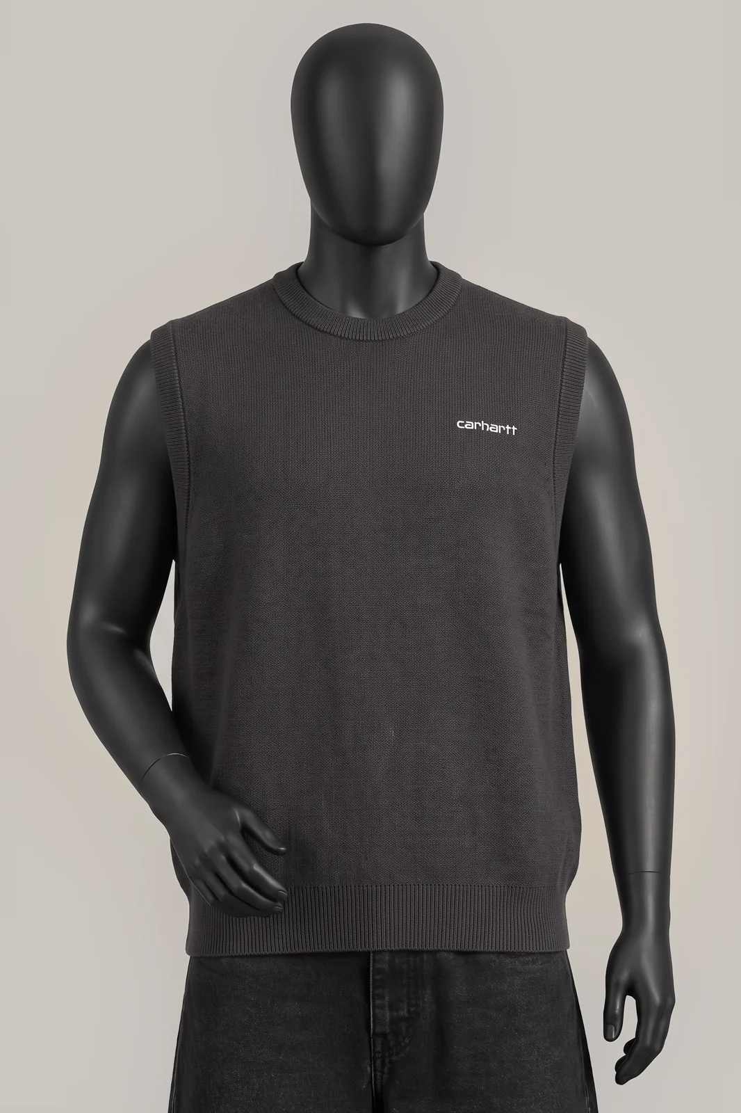 Carhartt, Script Logo Sweater Vest, Black, Cotton Blend, Sleeveless, Größe M, Größe M, Sehr gut