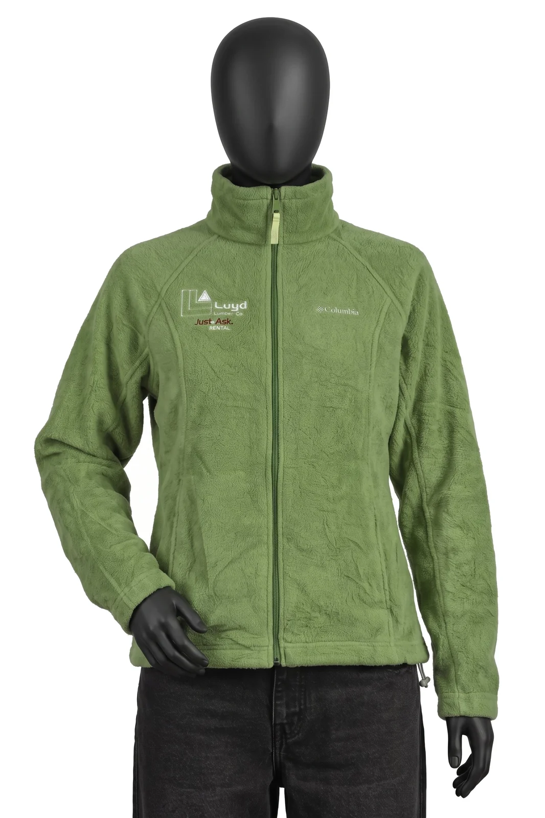 Columbia, Fleecejacke Benton Springs, Hellgruen, Plueschfleece, Firmenstickerei, Größe M, Sehr gut
